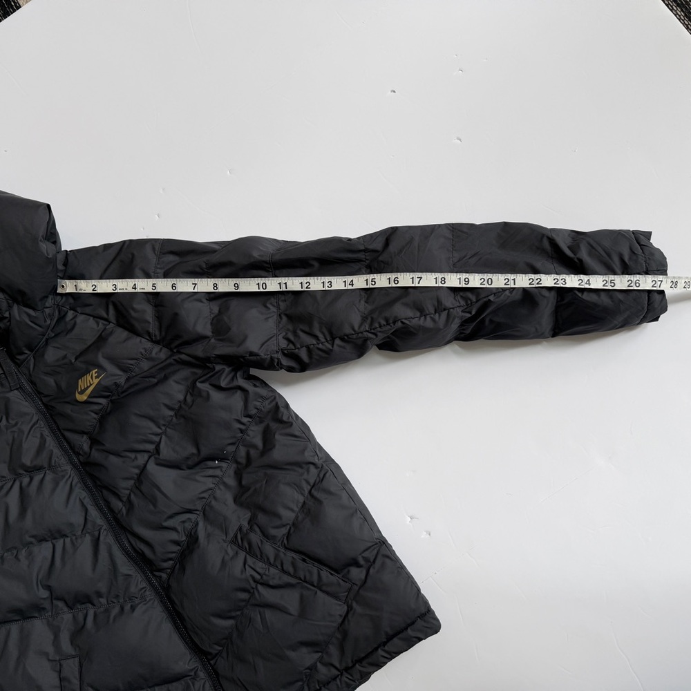 Nike Youth's Full Zip Black Puffer Winter Jacket with Hood Size XL - Picture 9 of 11